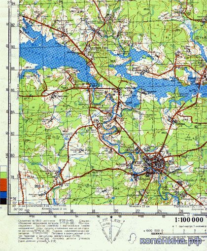 карта москвы и области генштаб 1:100000
