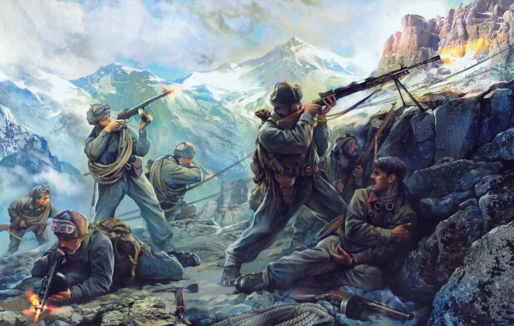 Бой в горных отрогах Северного Кавказа 