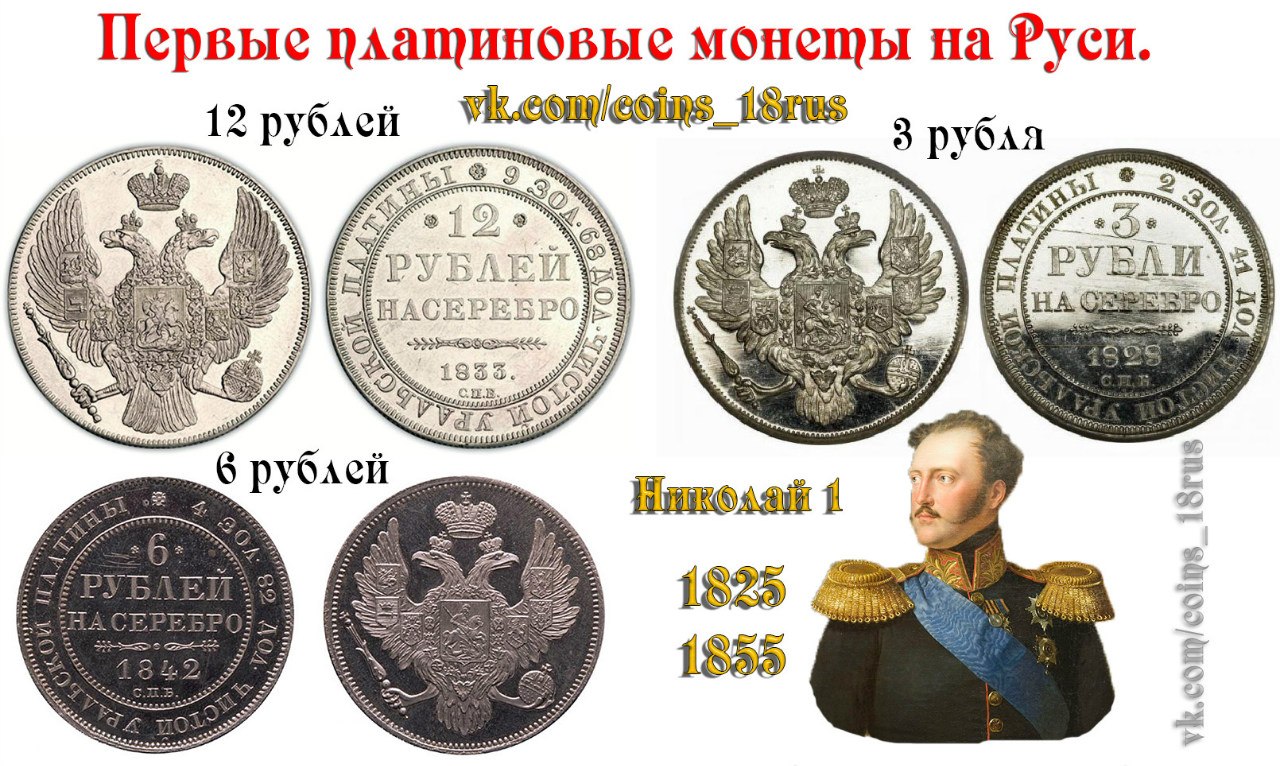 Первые платиновые монеты на Руси