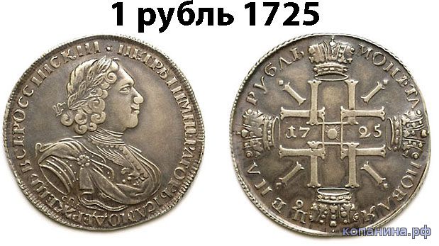 поддельный рубль 1725