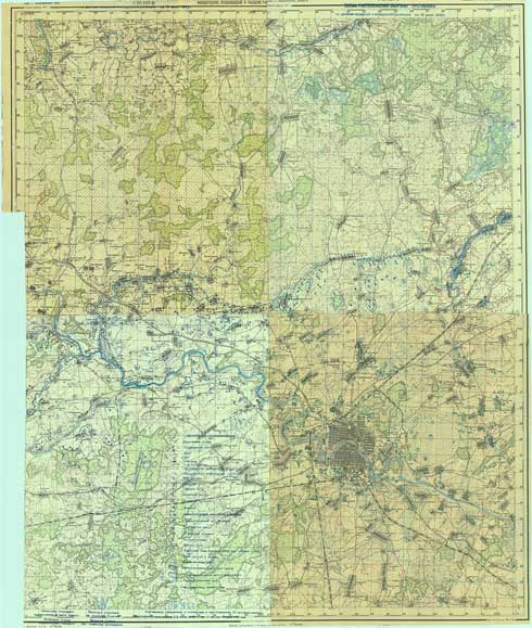 карта немецкая военная карта Ржевский район 1942