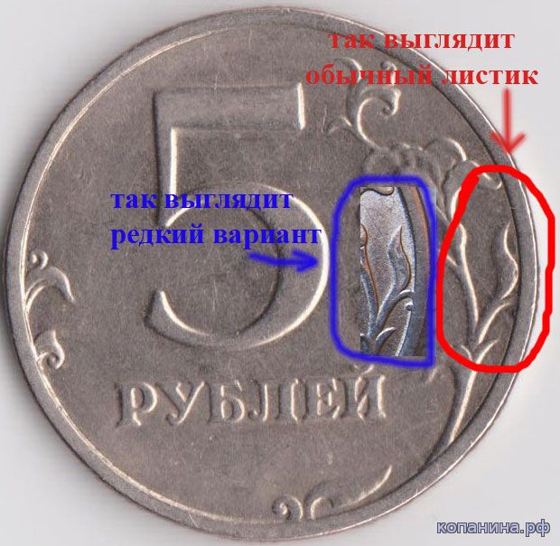 редкая и дорогая современная монета 5 рублей