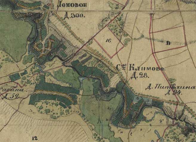Старинная карта Рязанской губернии