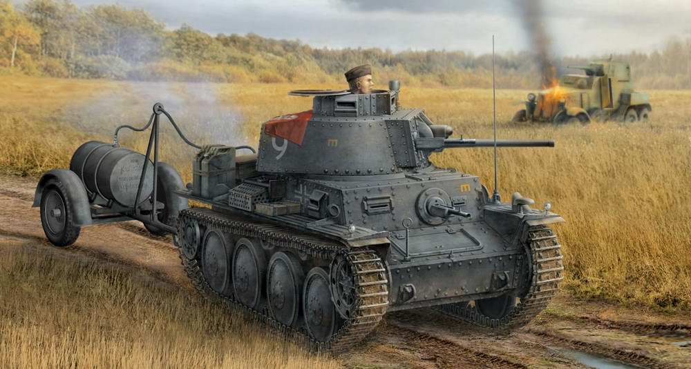 Немецкий огнеметный танк после боя