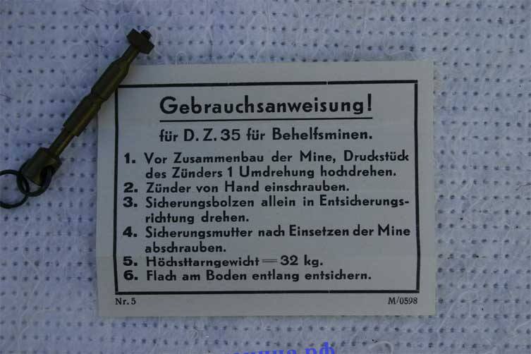 инструкция по иользованию немецких взрывателей Dz35