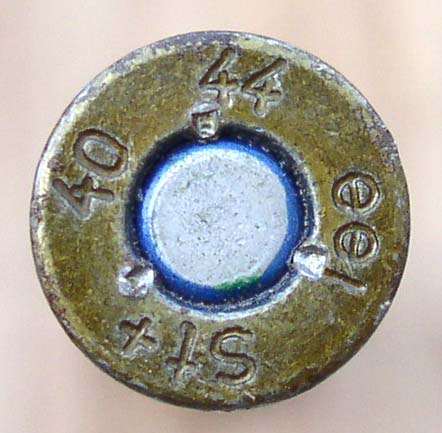 Маркировка: до конца 1943г - кольцо синего лака вокруг капсюля